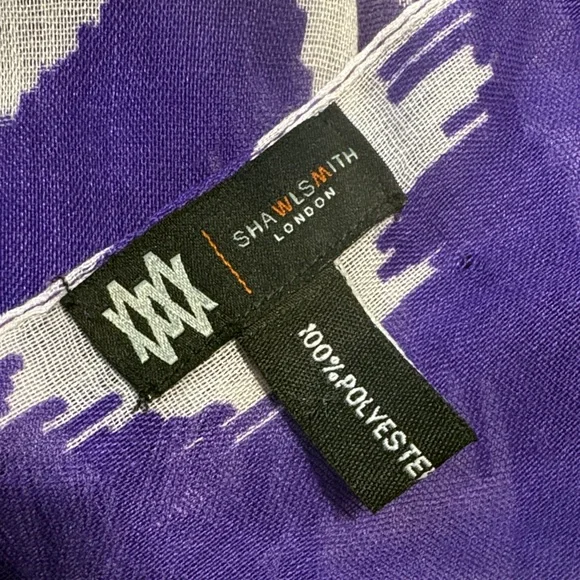 Purple and White Geometric Scarf - Picture 2 of 5